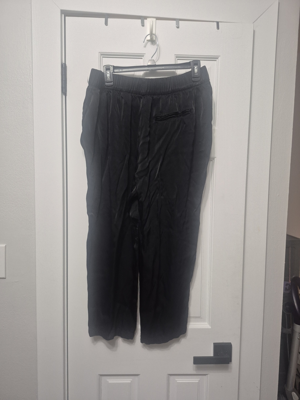 Zara Black Elastic-Waist Joggers with Zipper Detail